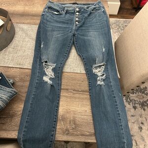 Judy Blue Classic Distressed Straight Leg Jeans